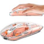 Orange-Transparent Wireless USB + Bluetooth Rechargeable Mouse