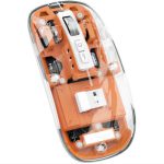 Orange-Transparent Wireless USB + Bluetooth Rechargeable Mouse - Image 3
