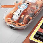 Orange-Transparent Wireless USB + Bluetooth Rechargeable Mouse - Image 2